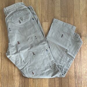 Men's Tan Embroidered Pants